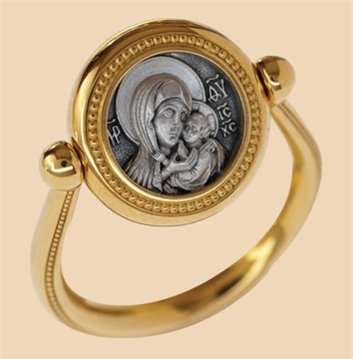 православный перстень с иконой Божий Матери Касперовская