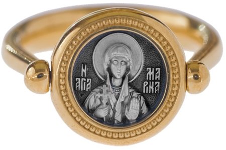 православный перстень с иконой святая великомученица марина