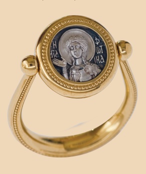 православный перстень с иконой святой мученицы фотинии