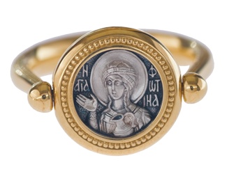 серебряный перстень с иконой святой мученицы фотинии