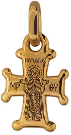 обратная сторона крестика Распятие - Божия матерь Оранта